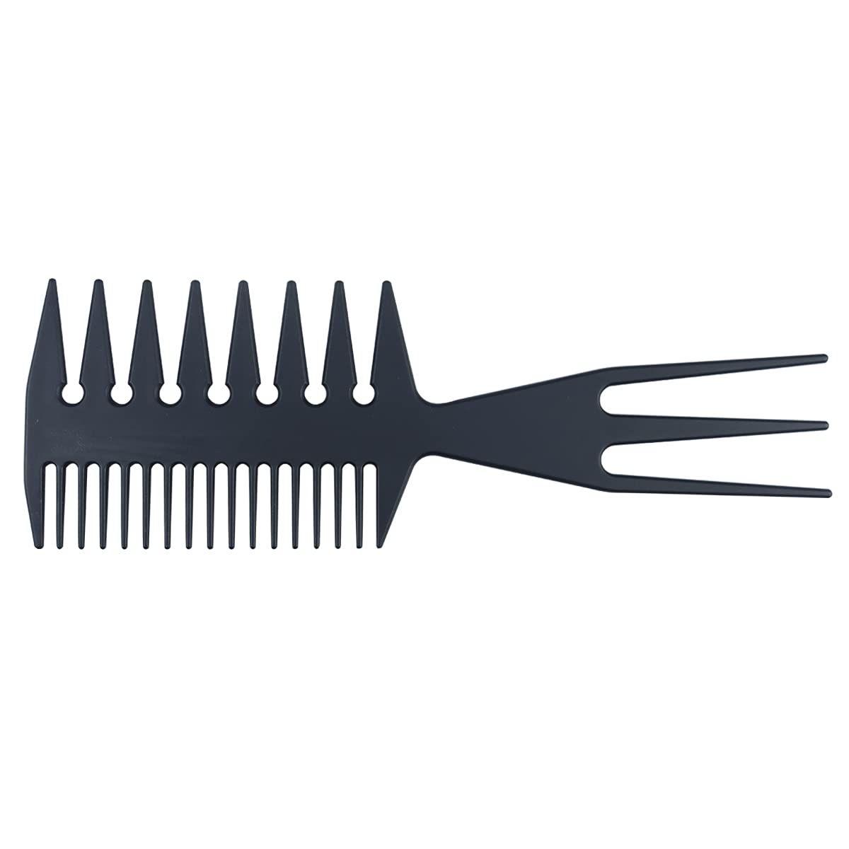Slicked-back Combs 3 in 1 Fish Tail Bone Shape Hair Extensions Detangling Styling Coloring Comb for Salon Barbers 2pc — image 2
