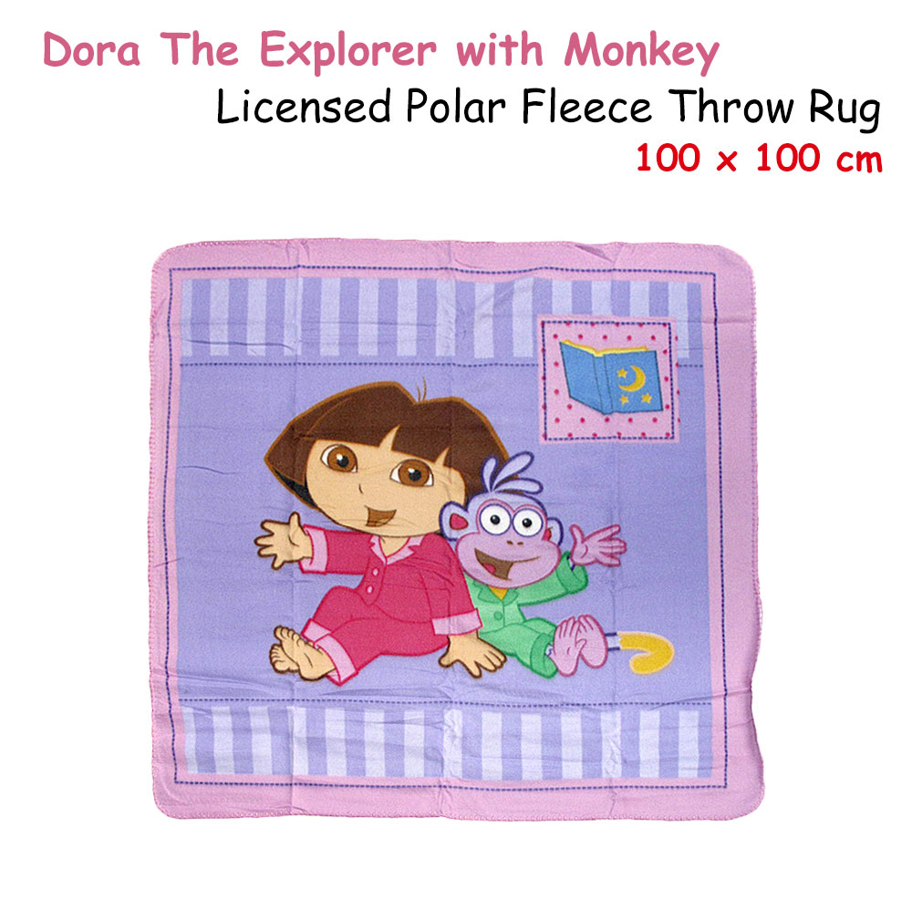 Caprice Polar Fleece Throw Rug Dora Explorer with Monkey 100 × 100 cm — image 2
