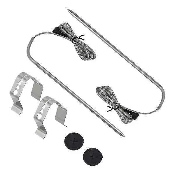 Meat Temperature Probe Replacement Set 9004190170, Stainless Steel Sensor Parts for 560, 800, 1050 and XL Digital Charcoal Grills, Silver