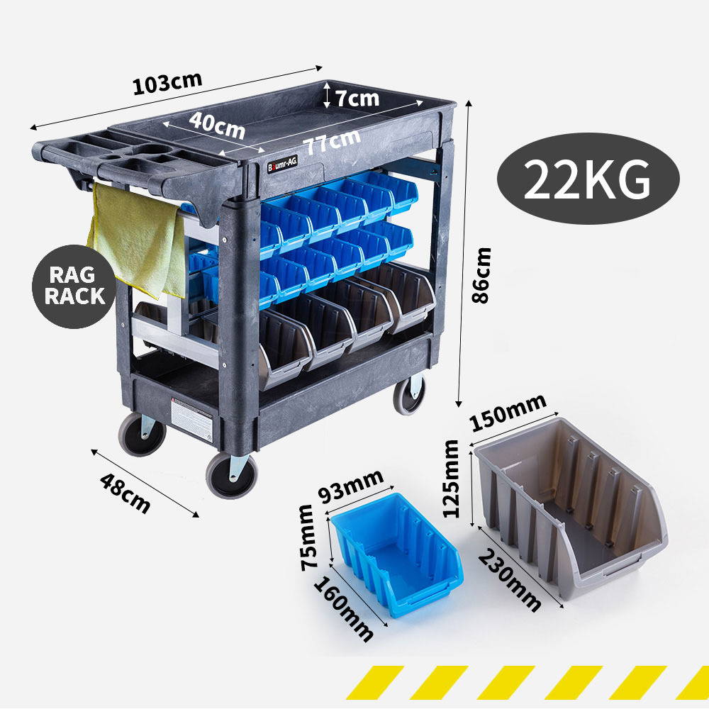 Baumr-AG Parts Bin Trolley Service Utility Cart Storage Mobile Tool Workshop โ image 6
