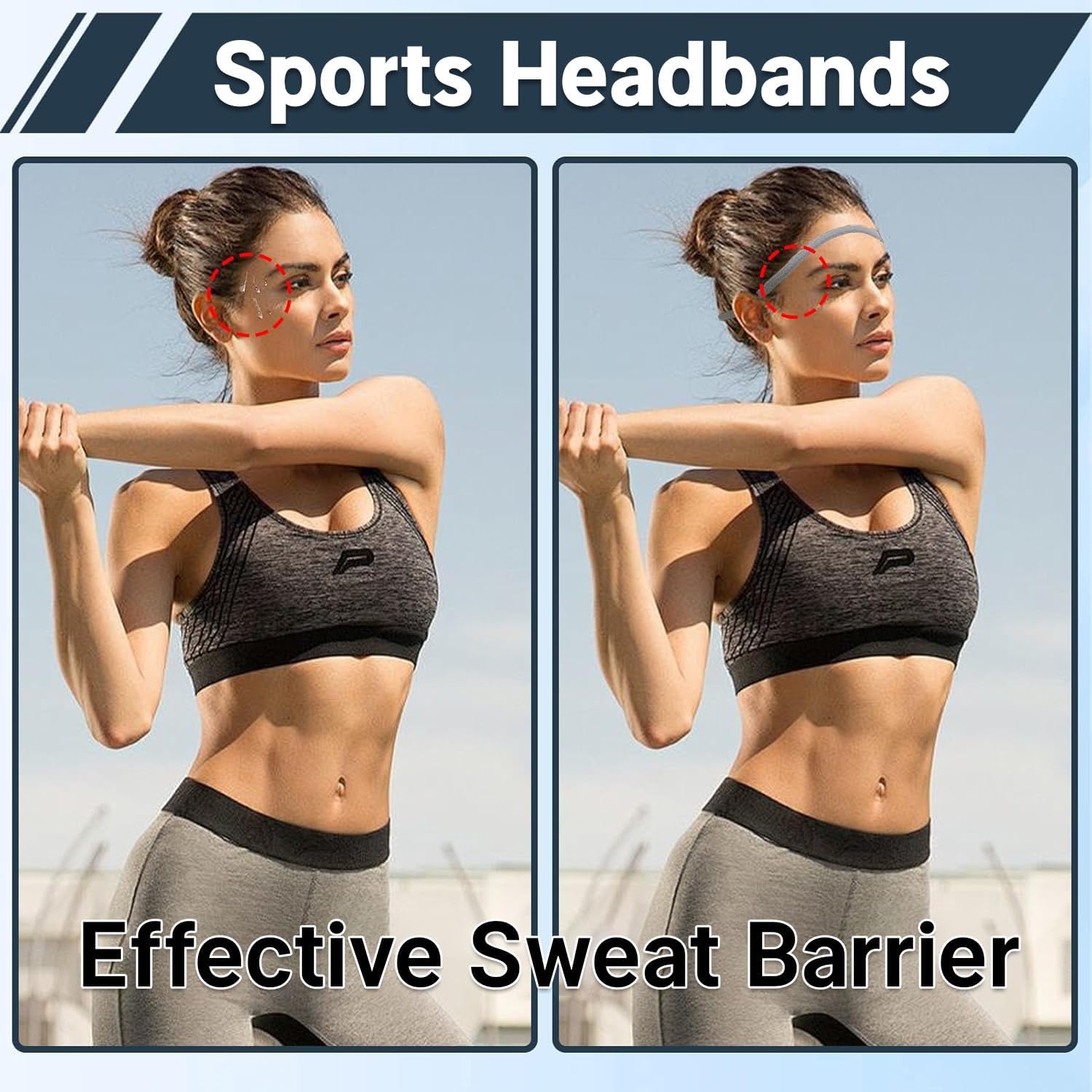 4 Pack Sports Headbands for Women Elastic Non-Slip Absorb Sweat 4 Colors โ image 2