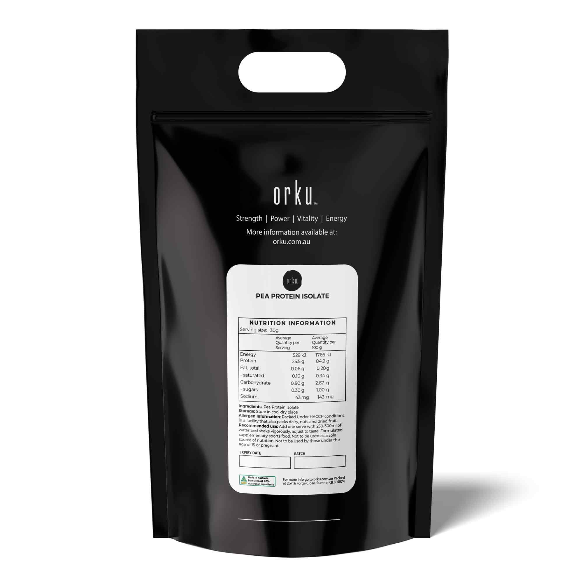 Orku 20kg Pea Protein Isolate Powder - High Protein Plant Based Unsweetened — image 2