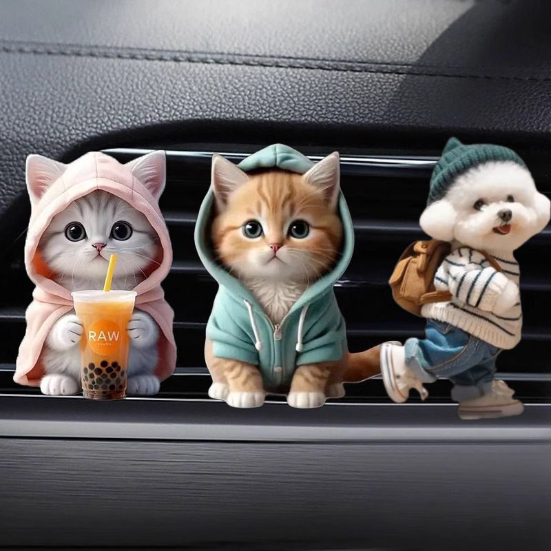 [VentStyle]BlueHoodieKitten+PinkMilkTeaKitten-2-PieceSet — image 2