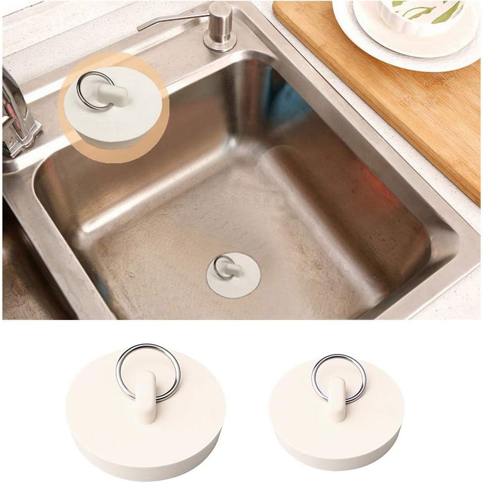 Set of 4 sink plugs - drain plugs - rubber drain stoppers and kitchen sink plugs with hanging ring - Suitable for bathtubs and bathrooms (4 sizes) โ image 2