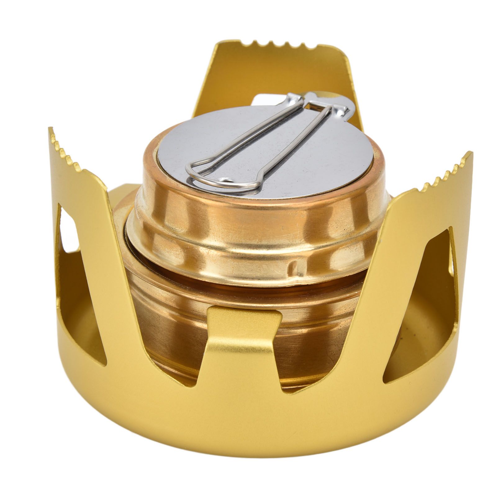 Camping Stove Windproof Vaporizable Portable Liquid Spirit Stove with Stand for Outdoor CampingYellow — image 3