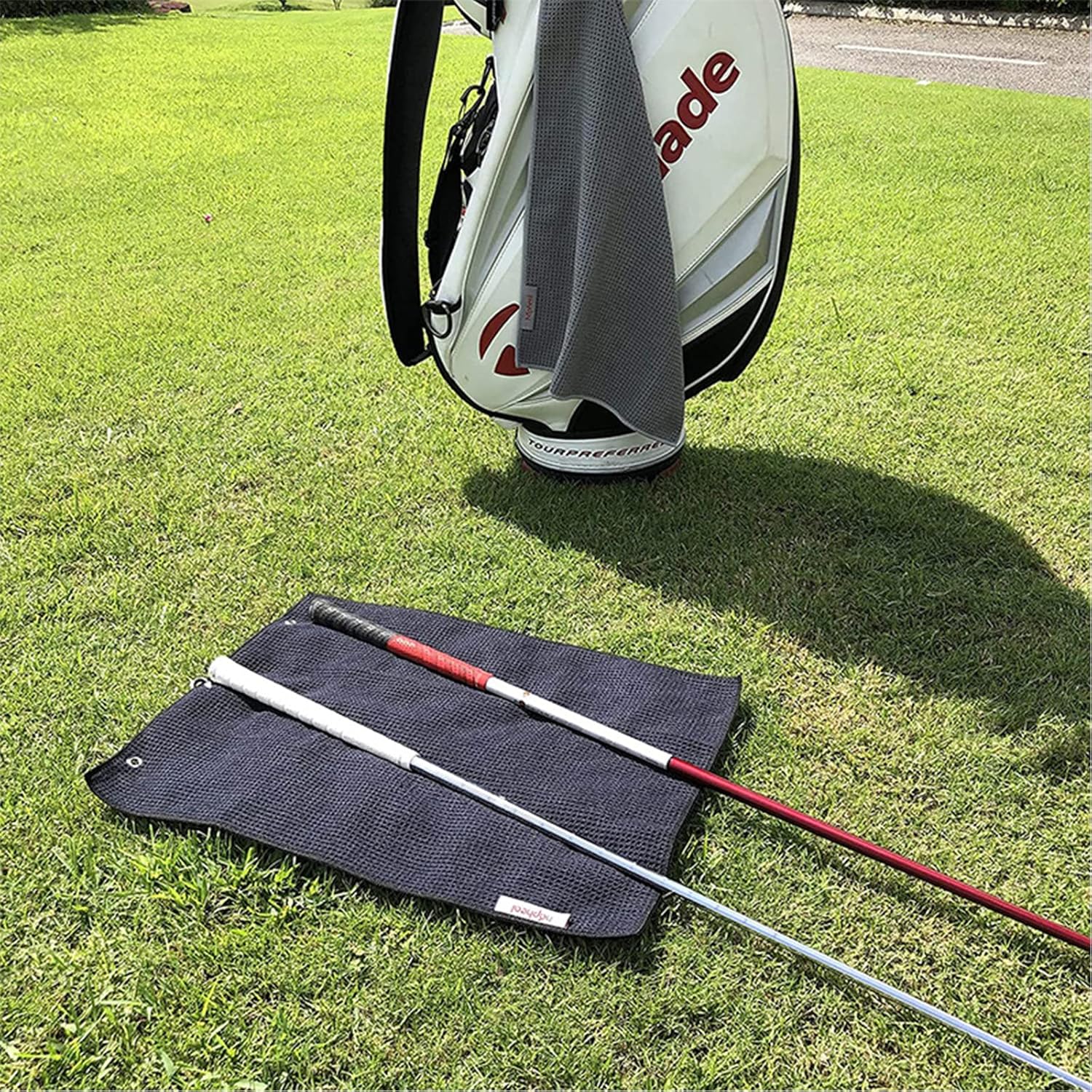 Golf Towel,2 PackPremium Microfiber Fabric Waffle Pattern Towels,Heavy Duty Carabiner Clip (2 Pcs,2 Colors) — image 4