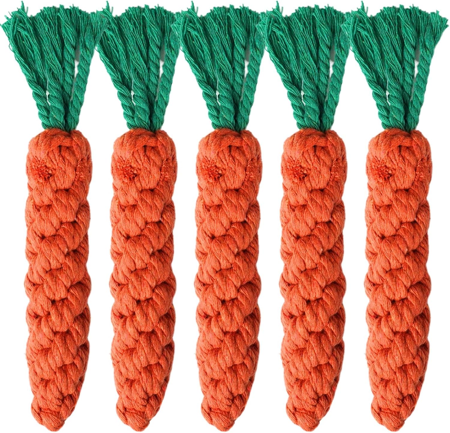 5 Pack Dog Chew Toys - 100% Cotton Material - Durable Bite-Resistant for Teeth Cleaning and Interactive Play - Ideal for Dogs of All Sizes