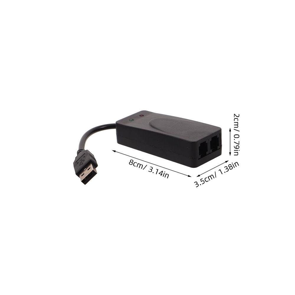 Black USB Fax Modem, Dual Ports, High-Speed, Reliable Internet, Home Networking, Compact Design