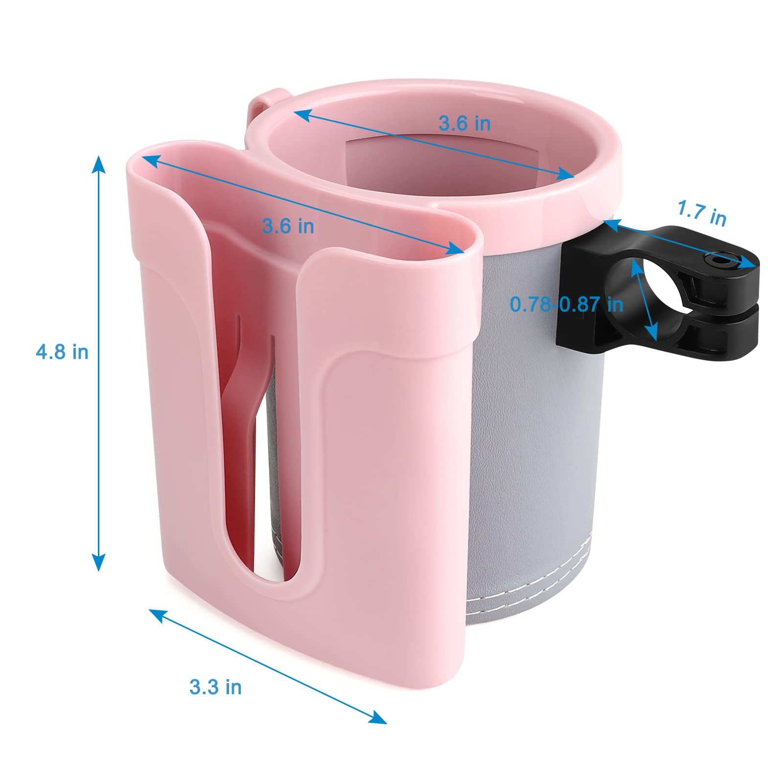 Bike Cup Holder with Cell Phone Holder Key Holder for Bicycle Motorcycle Scooter Scooters, Grey Pink — image 5