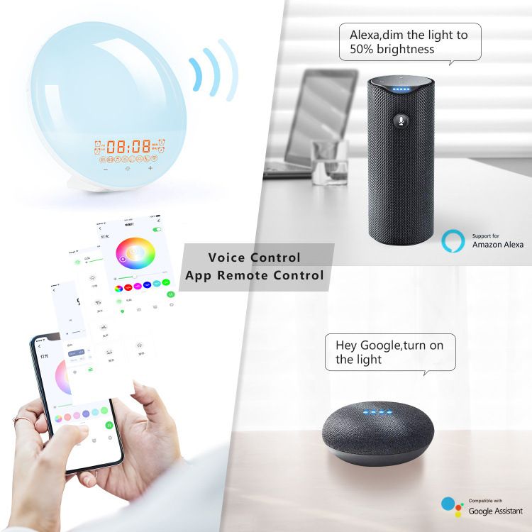 Sleep Sound Machine Night Light, Smart Alarm Clock with Sunrise Simulation, Sleep Assistant White Noise Sound, Dual Alarm — image 2
