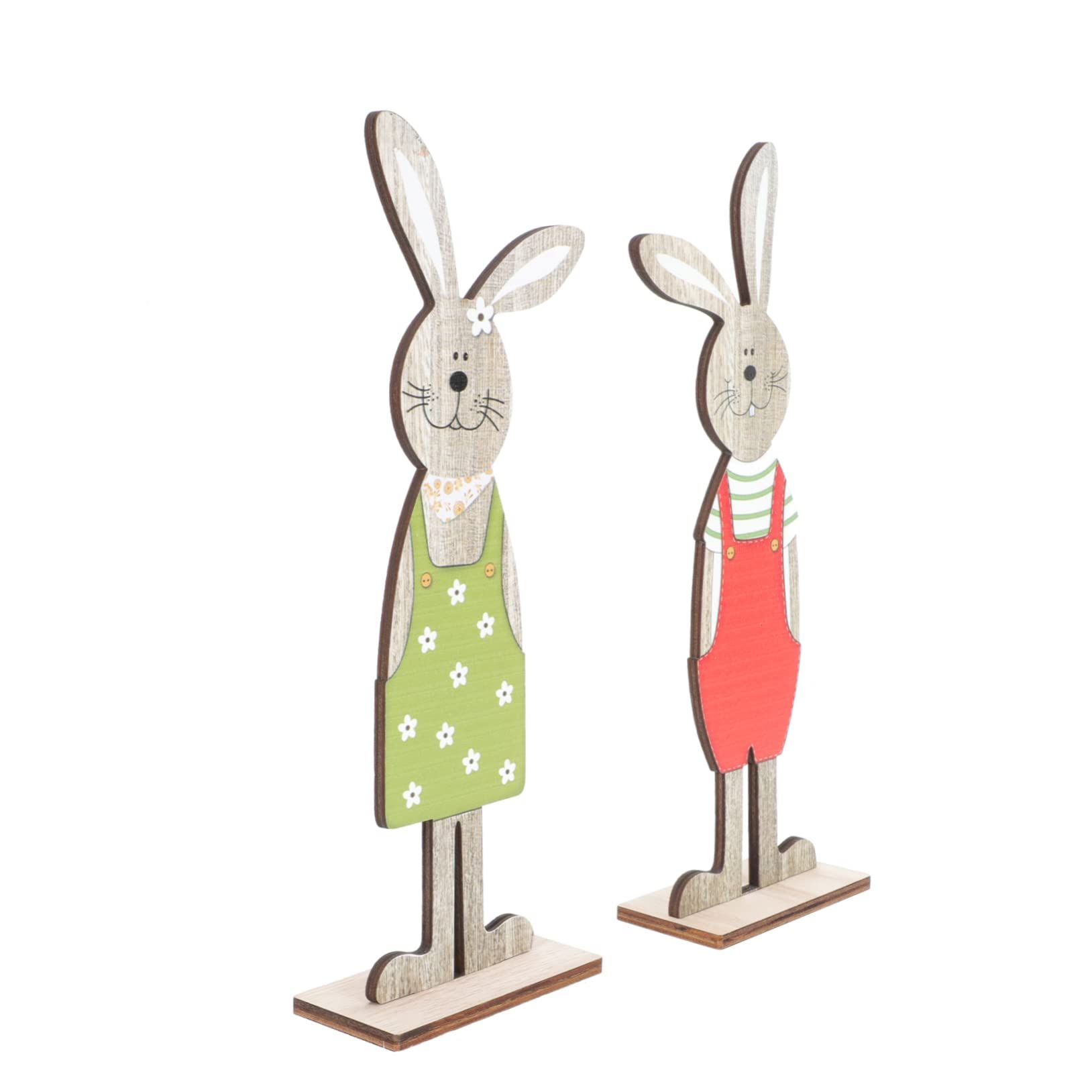 1 Pair Rabbit Ornament Rustic Home Decor Rustic Decorations Country Home Decor Nutcracker Toy Bunny Figurine Spring Decor Bunny