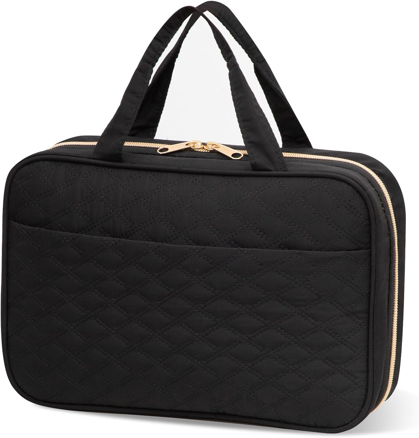 Hanging Toiletry Bag for Women & Men, 4.1L Makeup Bag for Travel Size Essentials, Cosmetic Case with Multiple Pockets and Handles, Black