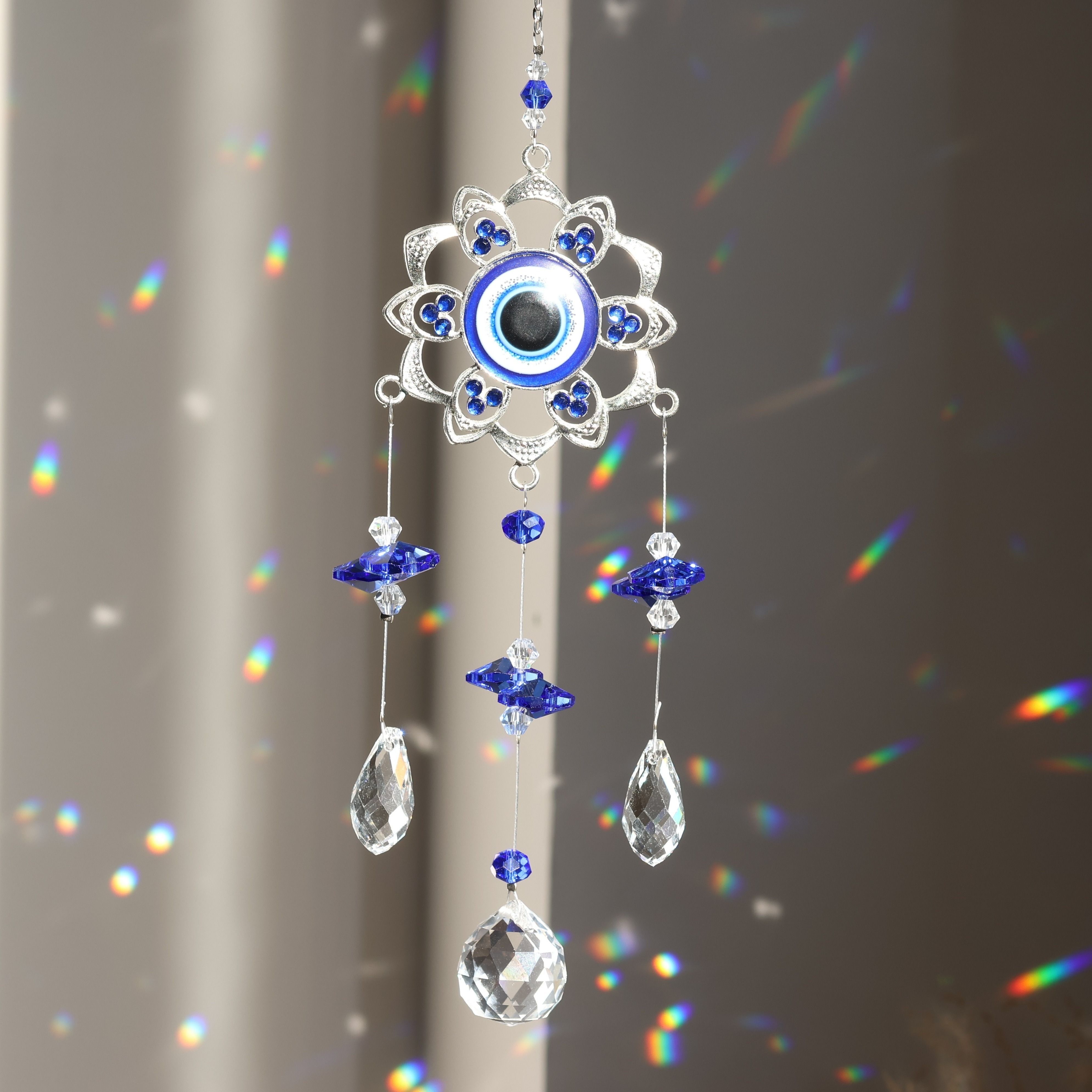 3pc Evil Eye Crystal Sun Capture Pendant Suitable for Home Window Decoration and Garden Hanging Decoration — image 3