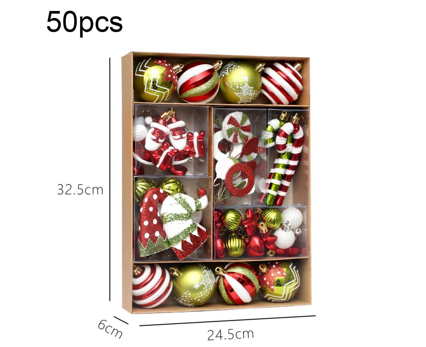 50Pcs Christmas Ornaments SetShatterproof Christmas Ball OrnamentsXmas Seasonal Decorative Assorted Baubles Pendants for Christmas Tree Party Holiday Indoor โ image 2