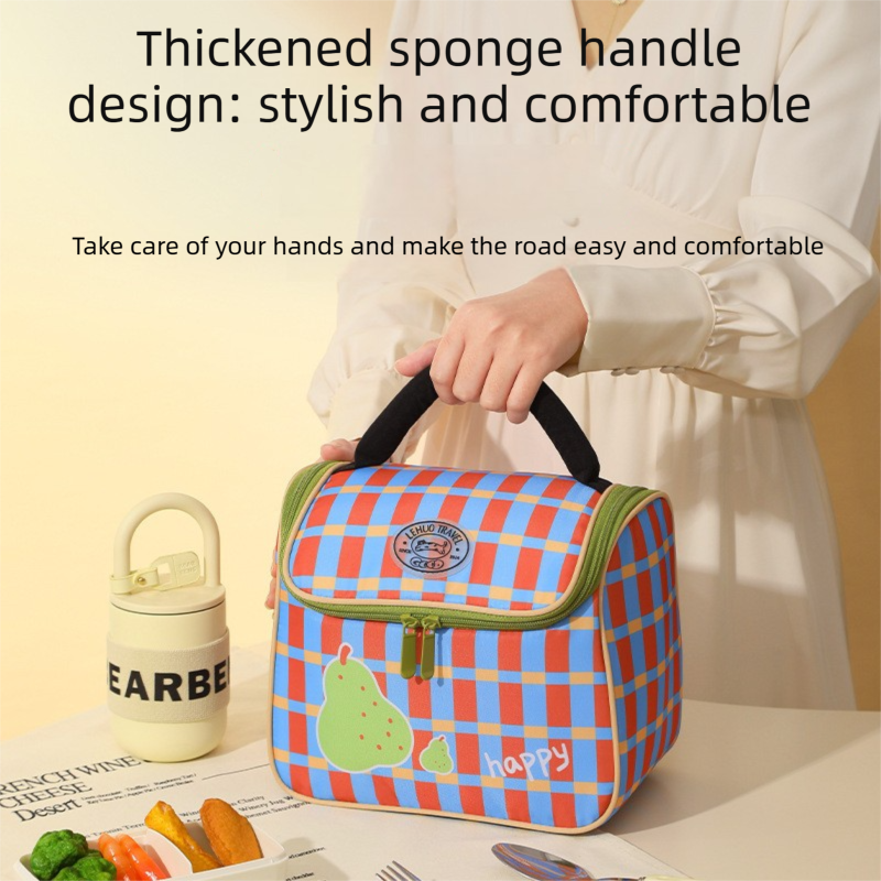 Pink Insulated Lunch Bag - Portable Lunch Tote with Thickened Aluminium Foil Lining for Office Workers, Students, School Meals and Daily Food Carry — image 5