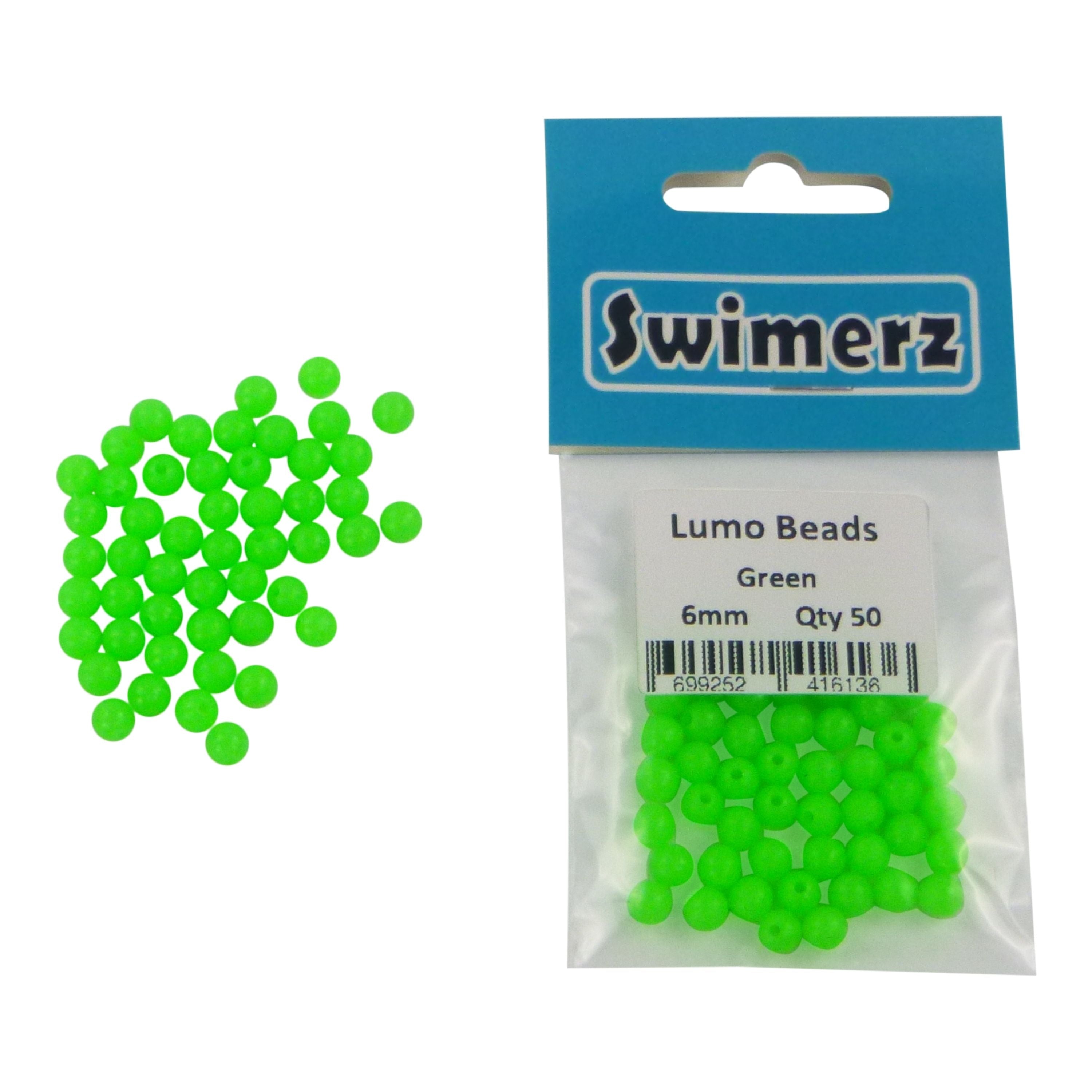 Swimerz Beads, 6mm, Lumo Green, 50 pack — image 2
