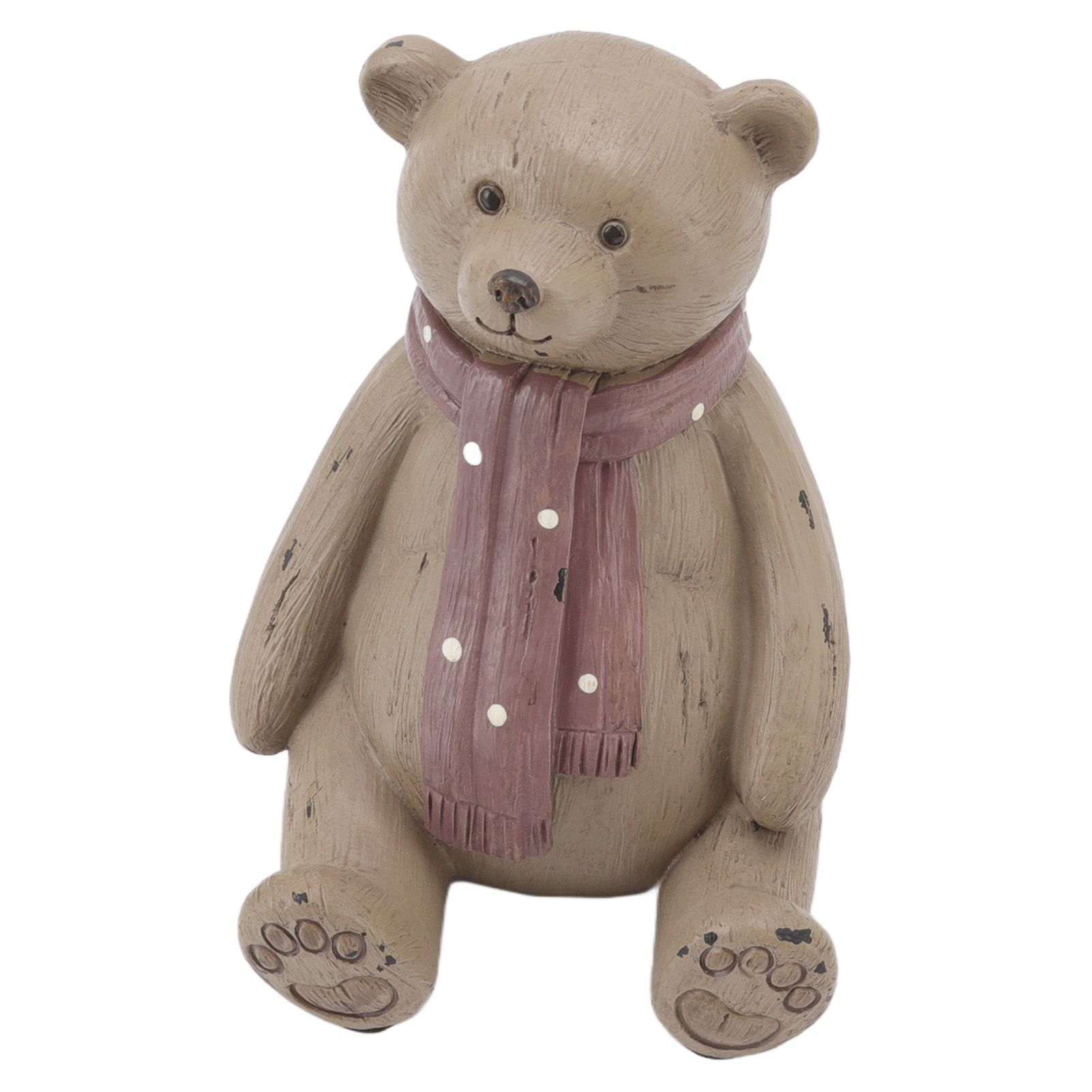 Scarf Bear Ornament Exquisite Workmanship Resin Bear Statue with Antislip Soft Rubber Pad for Living Room Porch โ image 5