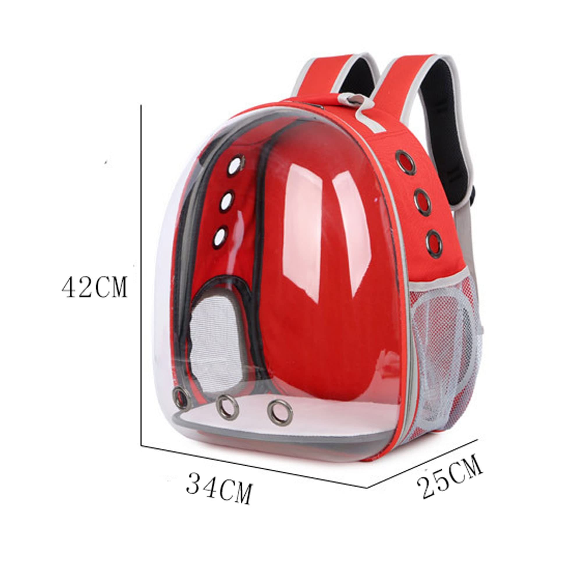 Cat Backpack Bubble Expandable Foldable Breathable for Small Medium Dogs Cats, Space Capsule Bubble Window Pet Carrier (red) — image 2