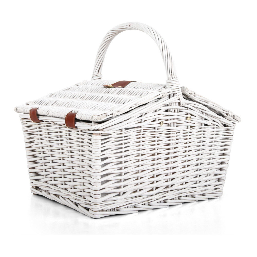Alfresco 2 Person Picnic Basket Set Willow Vintage Baskets Insulated Blanket Bag โ image 3