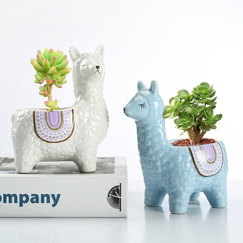 Alpaca Blue Ceramic Planter — image 6