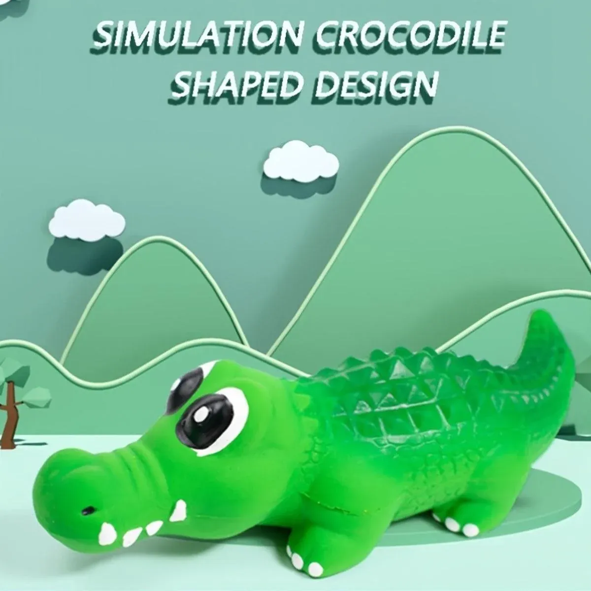 Pet Latex Toys Sounding Big Crocodile Dog Chew Toy Durable Playtime for Dogs - S — image 6
