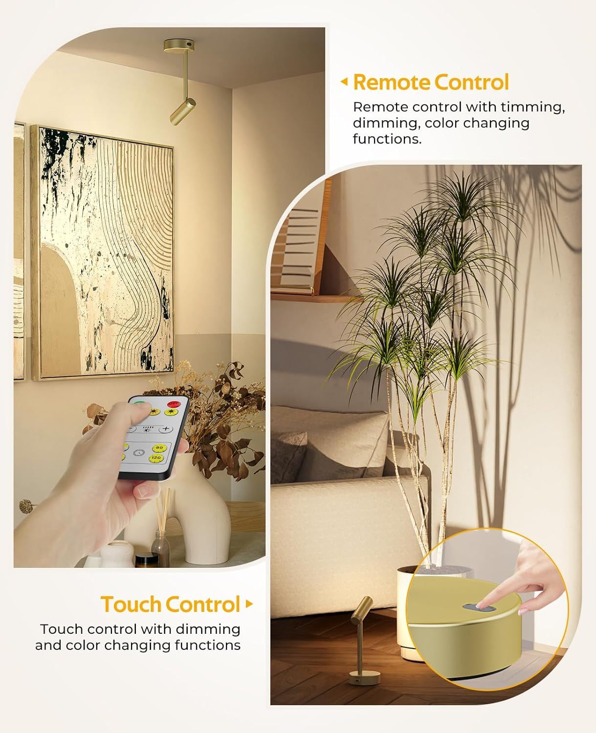 Picture Light for Wall, Battery Operated Art Light for Paintings CCT Dimmable Recharging Gallery Battery Wall Light with Remote Control for Living Room Gallery โ image 6