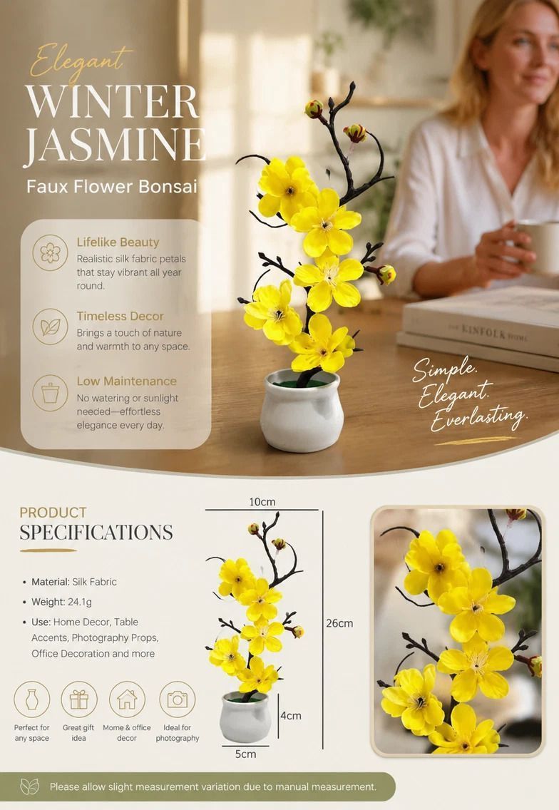 Gentle White Yellow Wintersweet Jar Bonsai 2 Pack — image 2