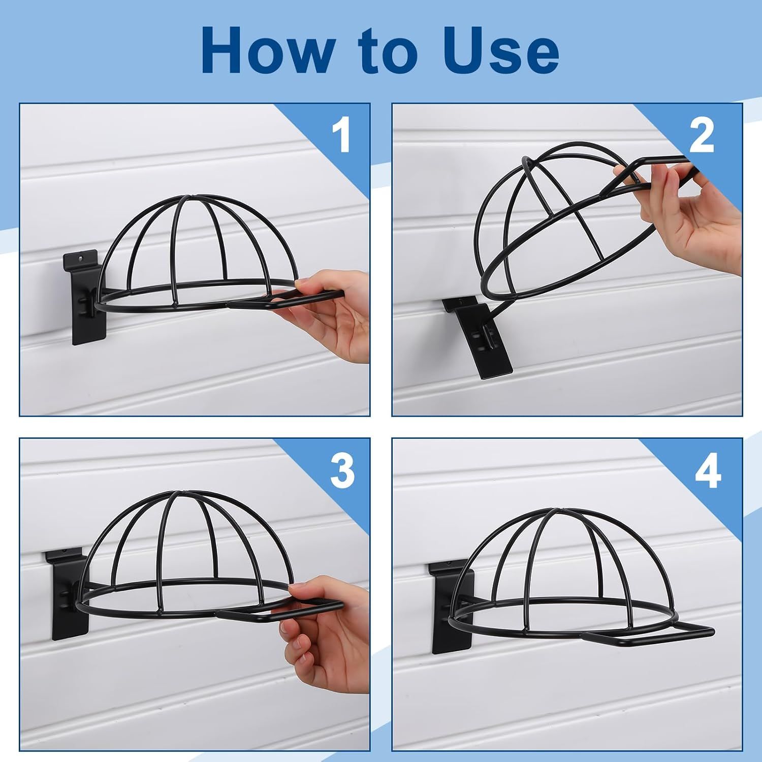6 Pcs Slat Wall Hat Display Wire Headwear Rack Slatwall Accessories Metal Retail Display Racks for Baseball Hats Beanies Wigs Organization, Home, Retail Store — image 6
