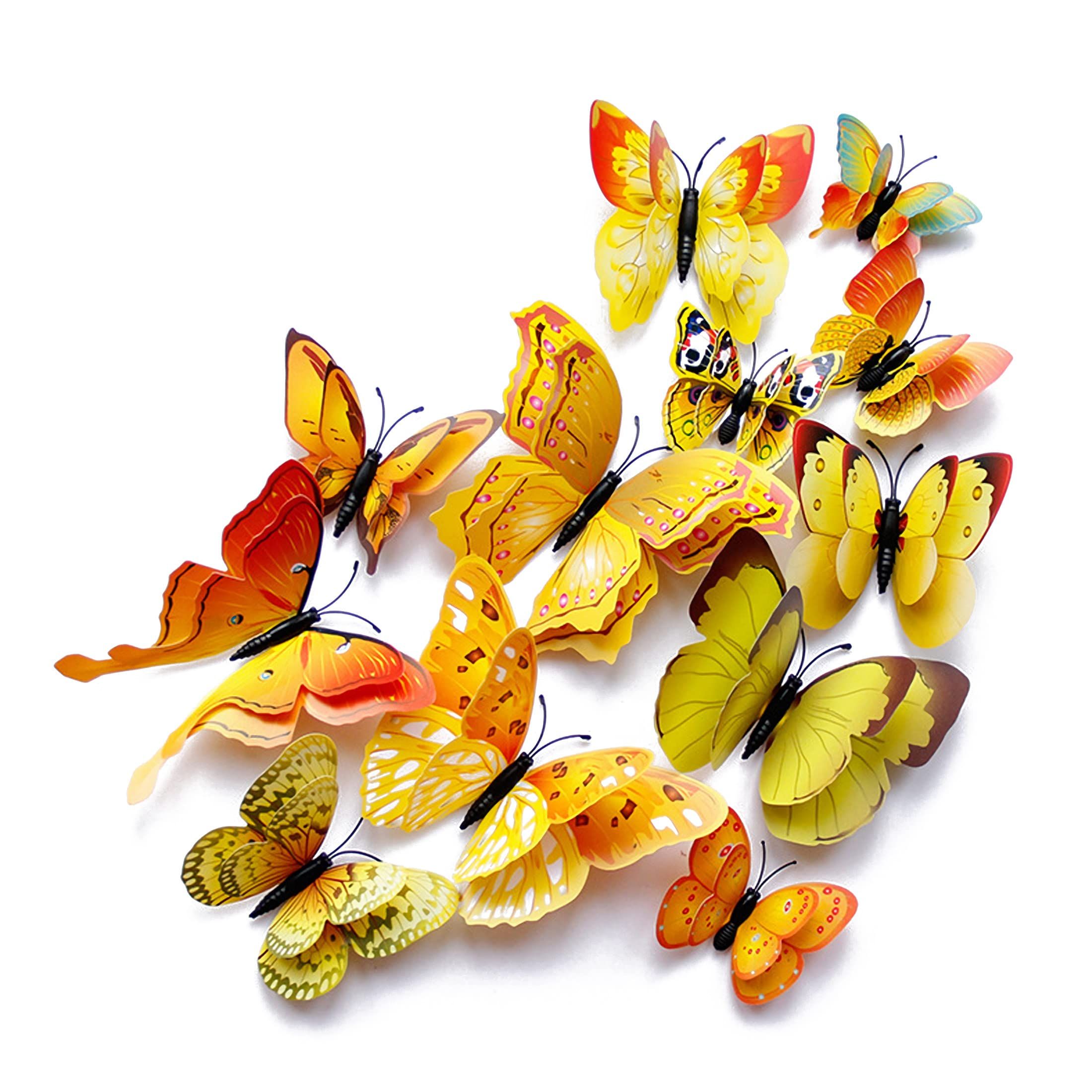 2pc Butterfly Wall Decor Butterflies Stickers for Party Decorations with Magnets(Colorful) Self adhesive stickers — image 5