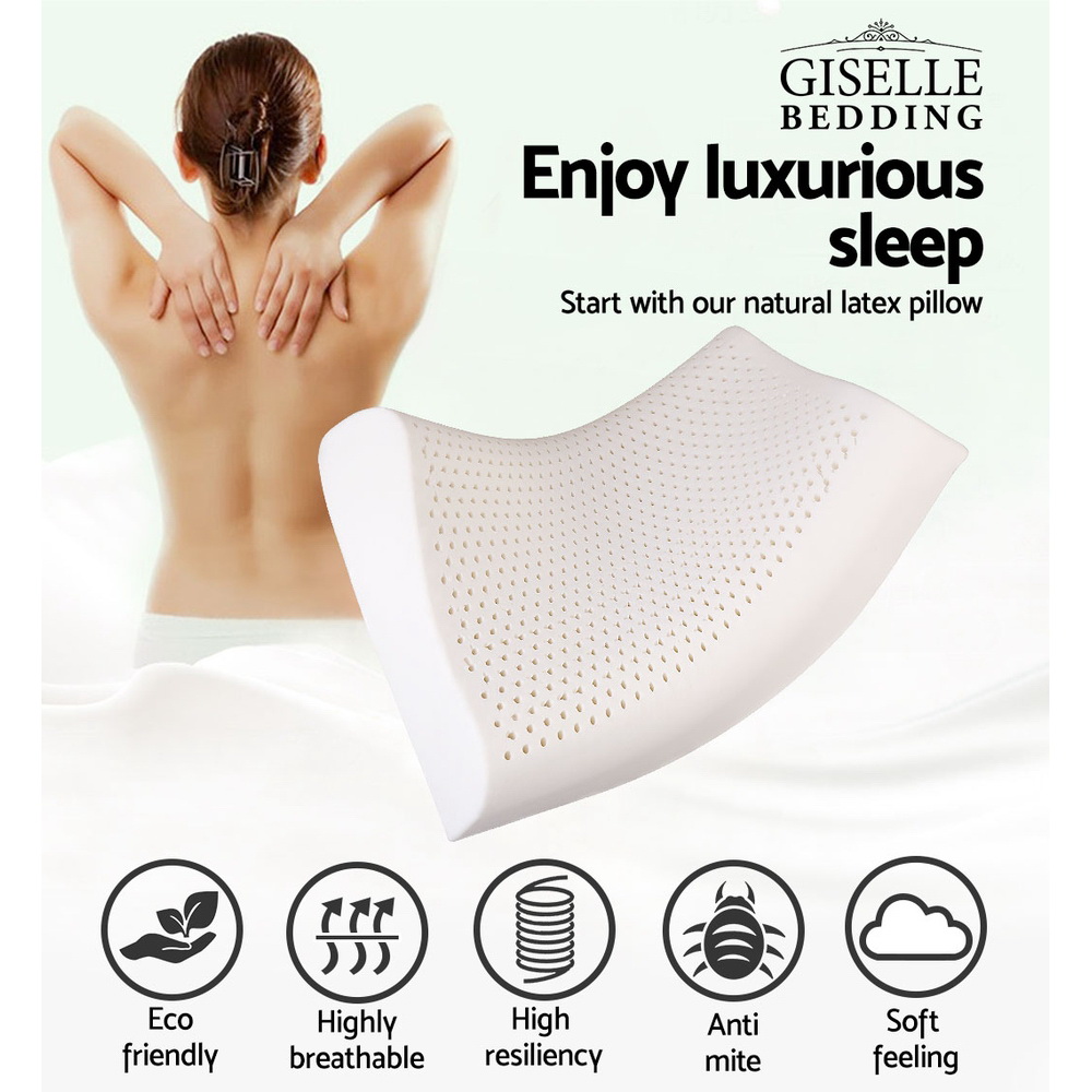 Giselle Bedding Natural Latex Pillow 2-Zone Twin Pack โ image 2