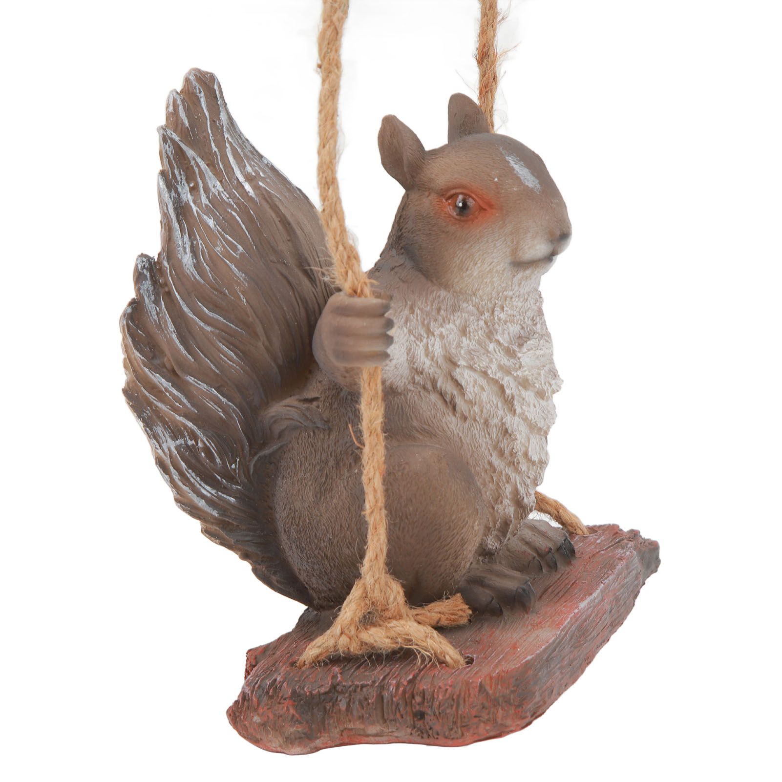 Hanging Squirrel Statues Garden Decor Cute Swing Squirrel Sculpture Outdoor Patio Ornament Animal Resin Figurine Grey Brown — image 6