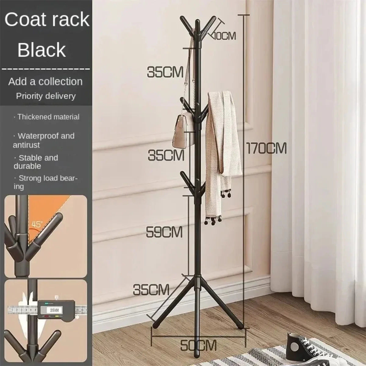 Floor-to-Floor Clothes and Hats Rack Holder — image 4