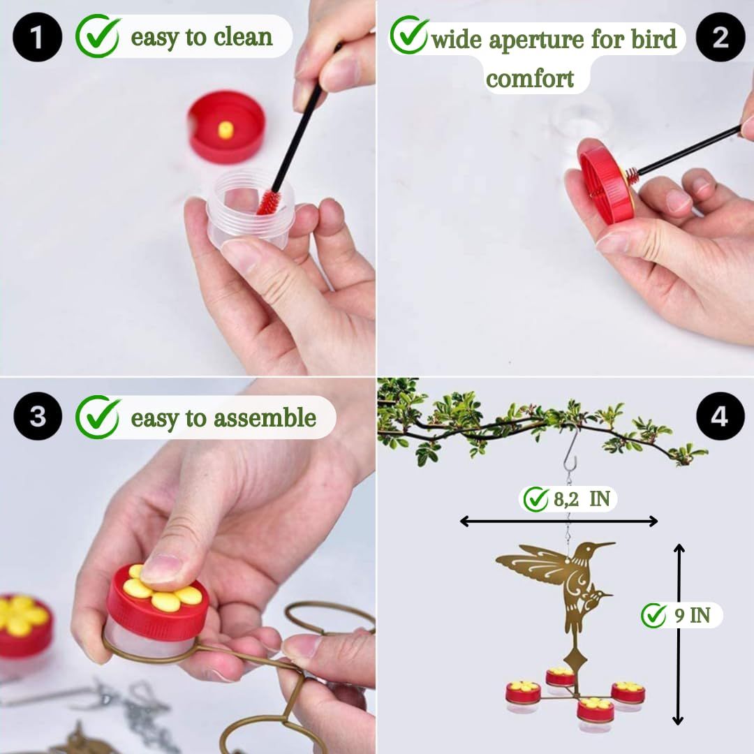 Humming Birds Feeders for Outside Plastic Hummingbird Feeders for Outdoors Hanging Handheld Multiple Hummingbird Feeder Station โ image 3