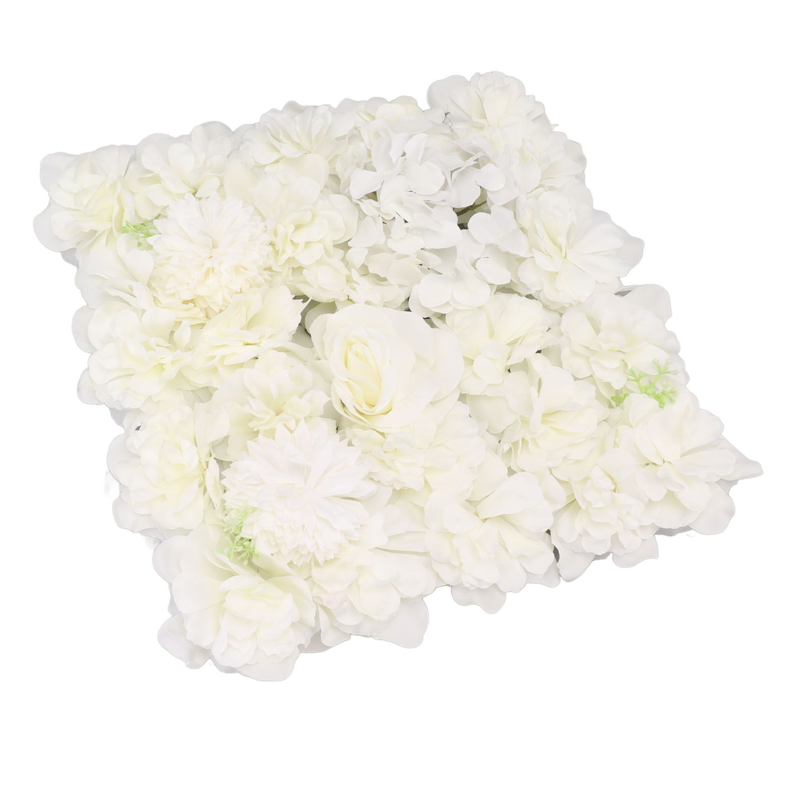 Artificial Flower Wall Panels Simulation Silk Rose Flower Wall Decor for Wedding Party Stage Background Backdrop 15x15in White โ image 4
