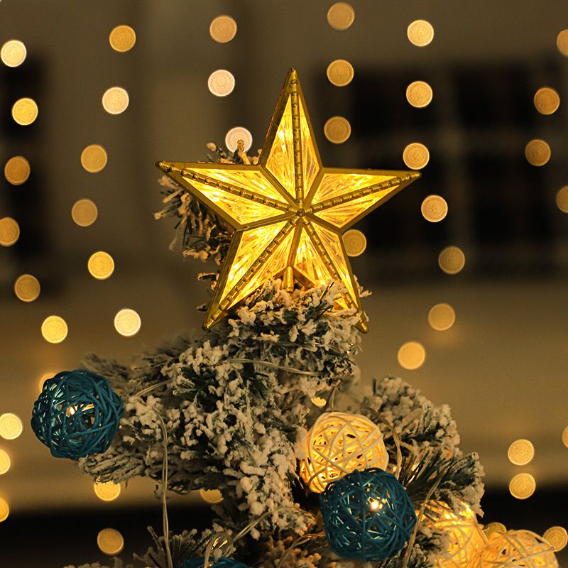 2PCS Star Christmas Tree Topper, 3D Star Tree Topper Lights, Double Sided Christmas Tree-top with 10 LED Warm white+color โ image 4