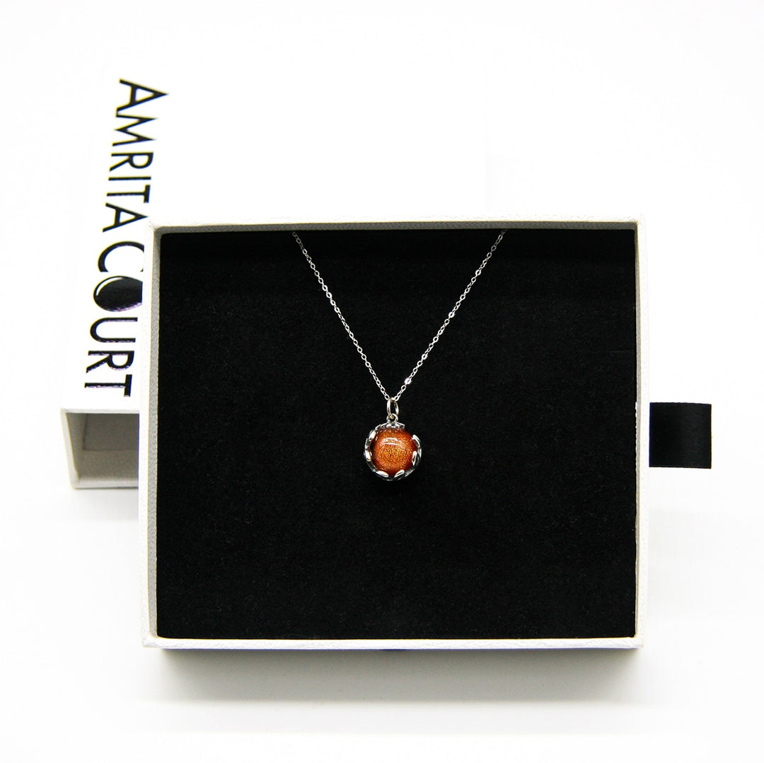 Gift Box - Aroma Necklace White Gold - Planet Solstice Sunburst (Fire Red) + Purify Oil Blend — image 4