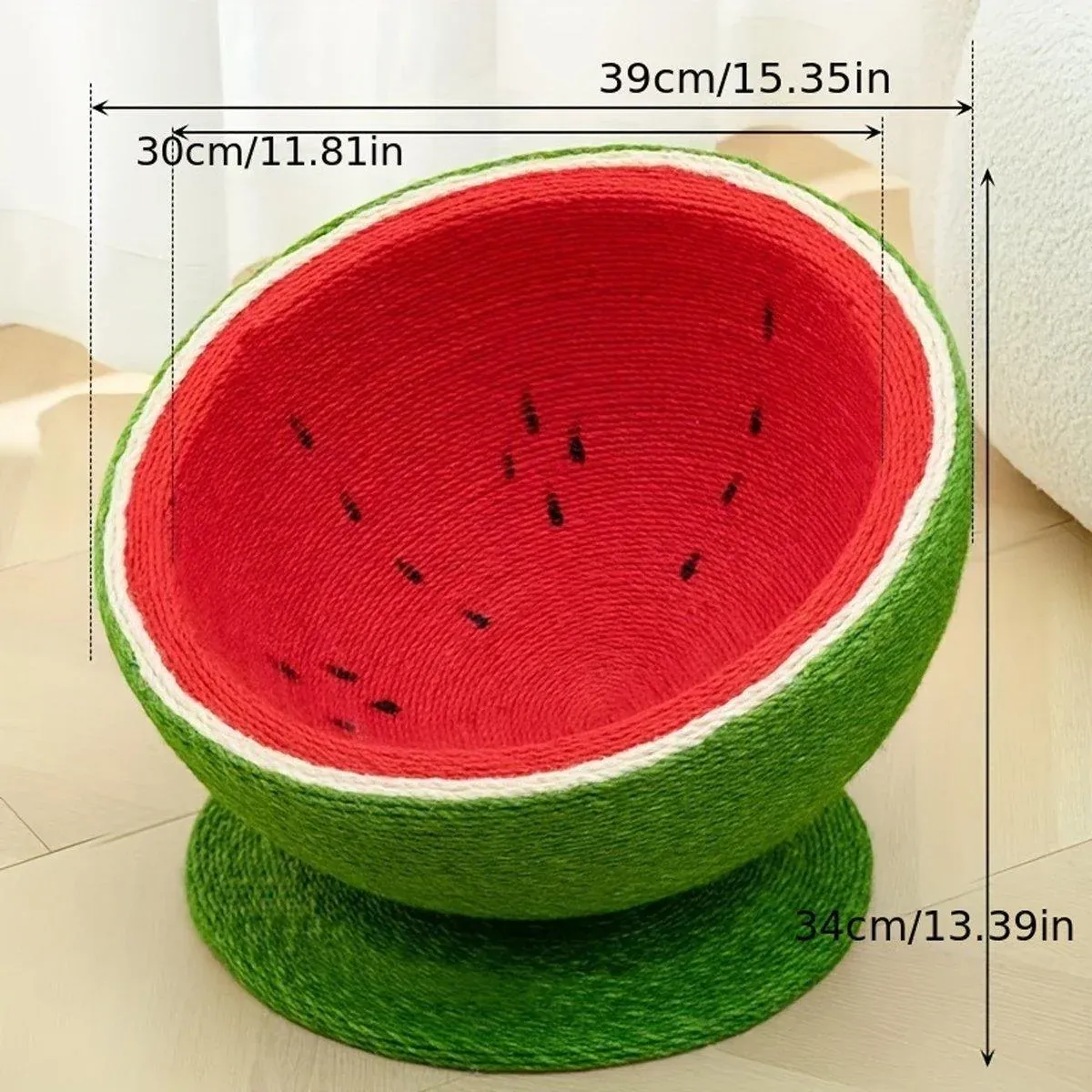 Watermelon Cat Scratching Pot Board All in One Scratcher Toy for Cats Kitten — image 3