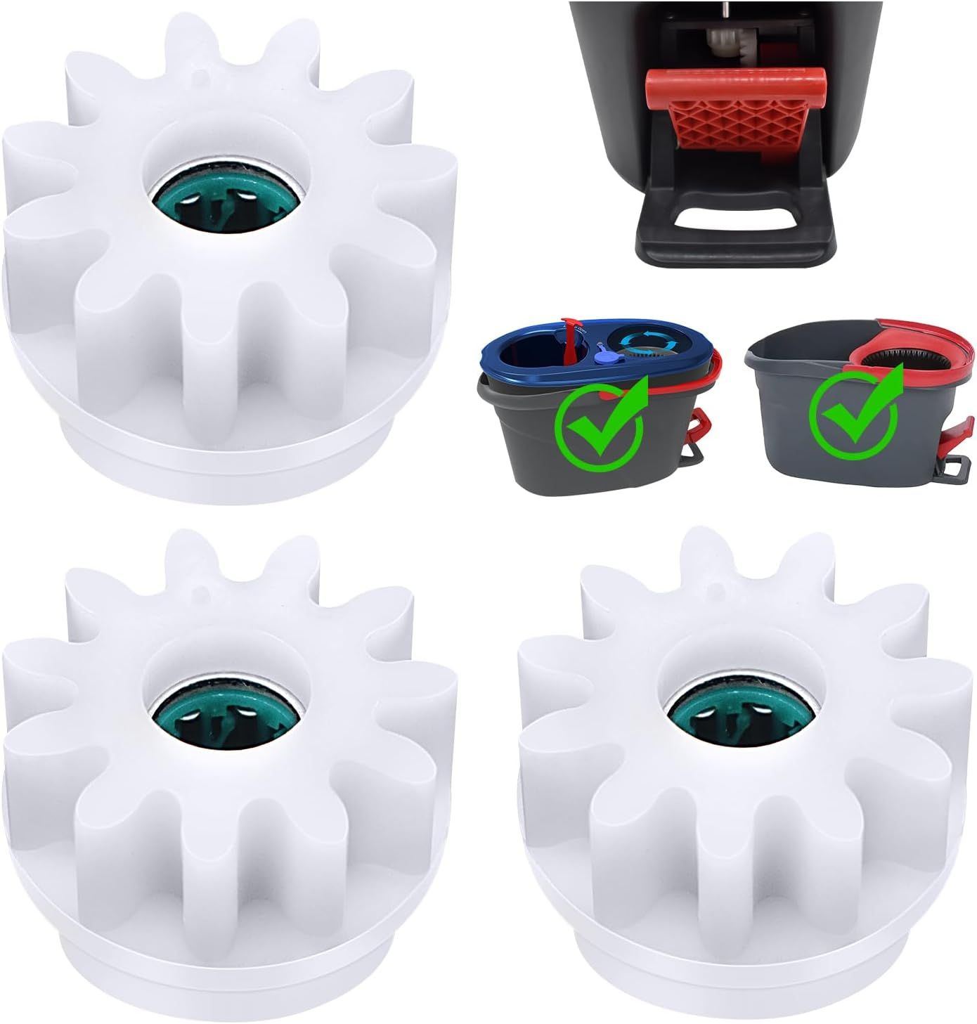3 Pcs Easy Mop Pedal Broom Spin Replacement One Way Clutch Bearing Bucket Gear Sprockets Repair Compatiable with Oceda/Vilida and Market 90% Spin Mop System