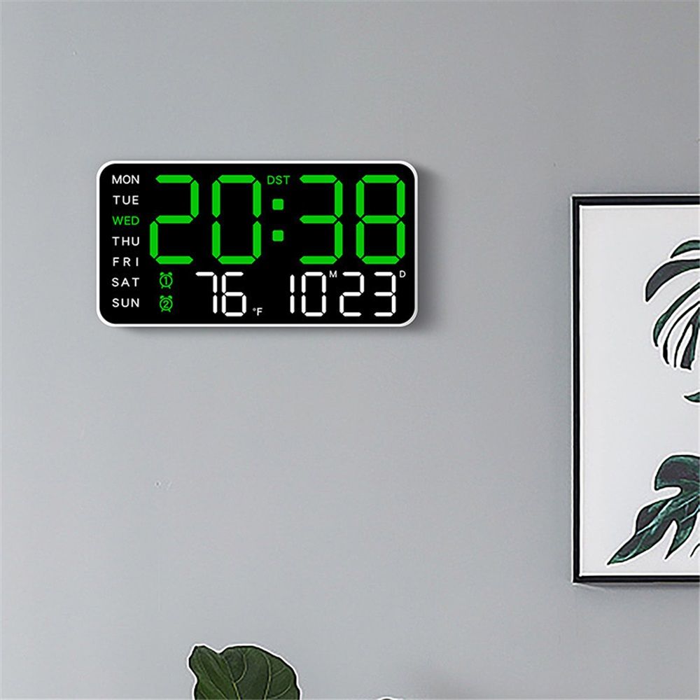 Large Digital Wall Clock, Led Alarm Clock with Big Digits, Date, Temperature, DST, Modern Decor Design for Desk,Brightness for Room, Bedroom, Gift, Yougster — image 3