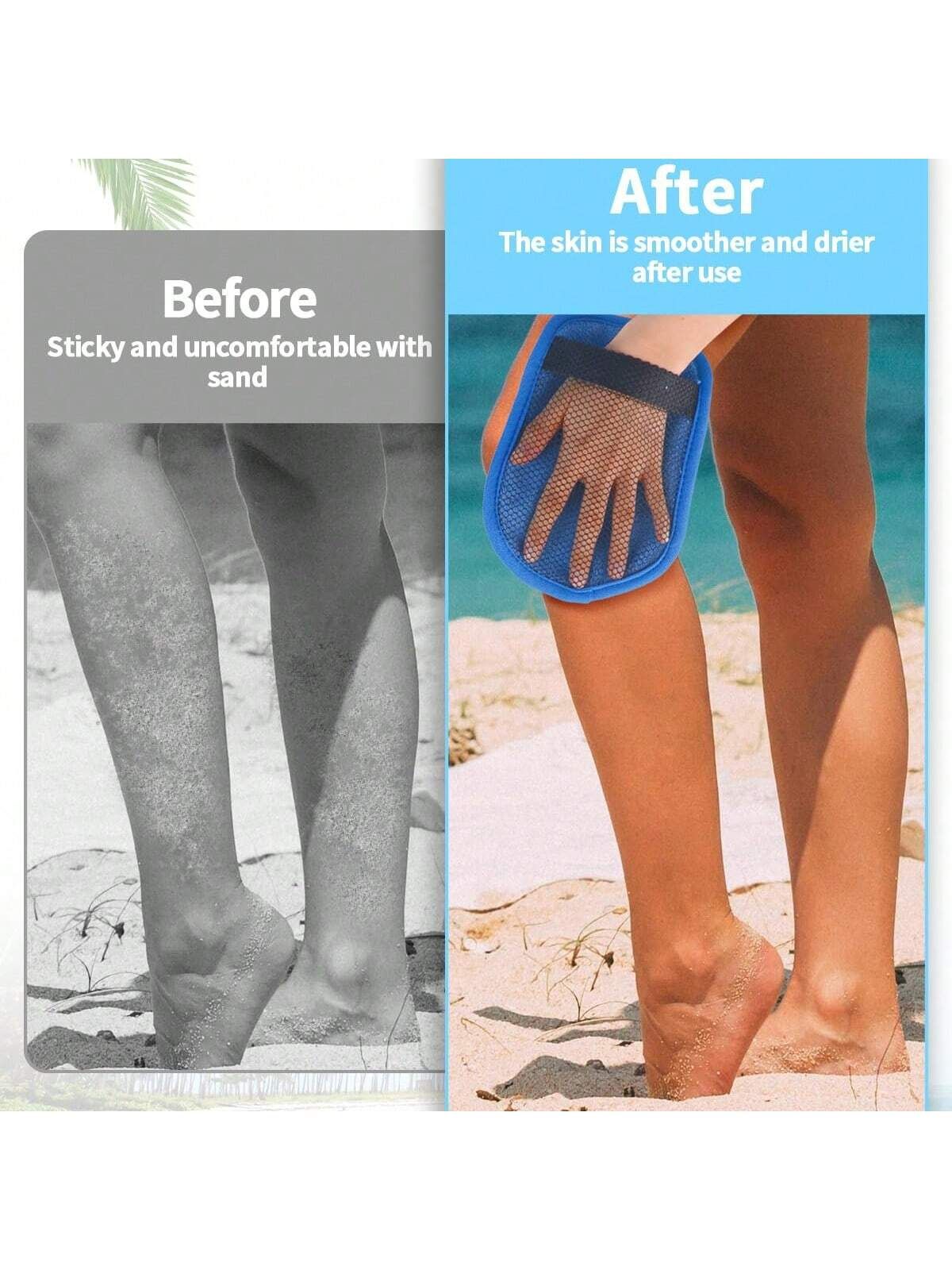 4-Pack Beach Sand Remover Gloves – Holiday Essential for Family Beach Trips, Double-Sided Bathing Gloves for Sand Removal, Spa Massage, for Water Sports & — image 3