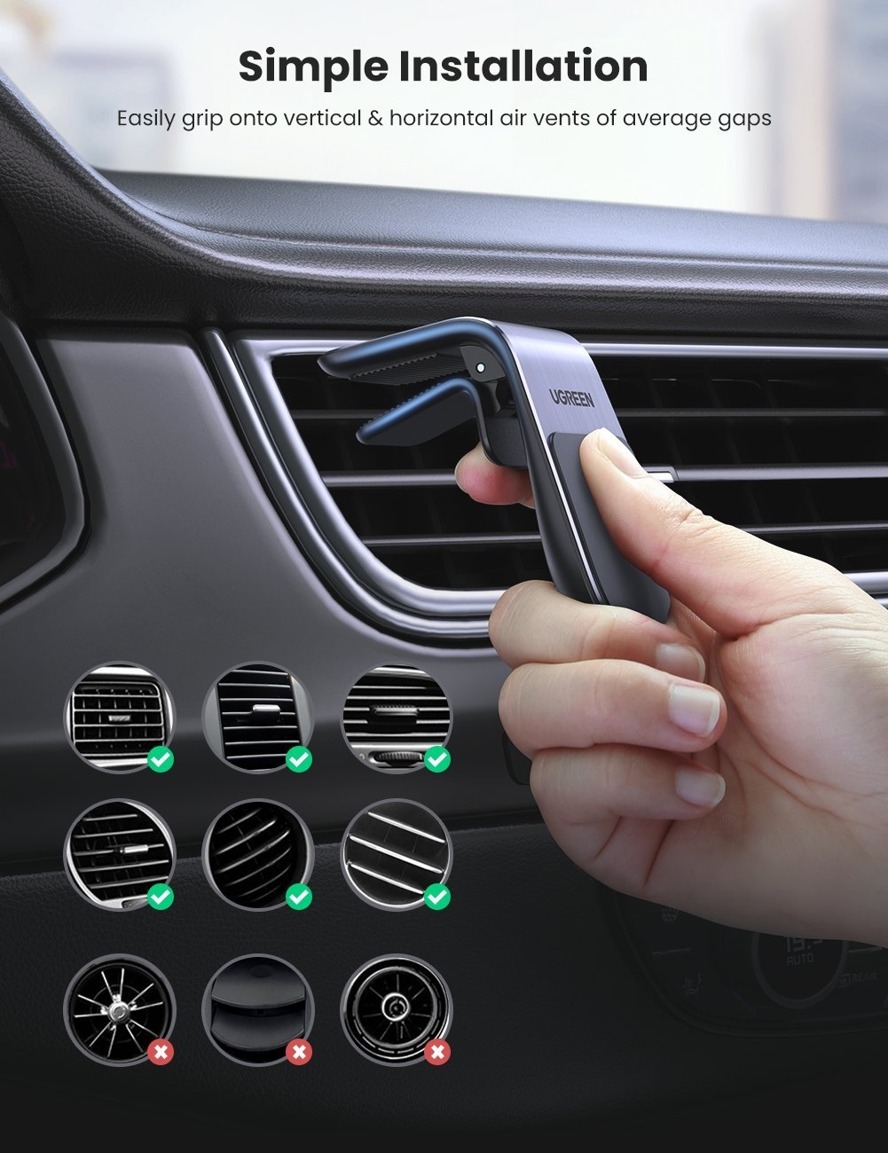 UGREEN 80712 Magnetic Air Vent Car Holder โ image 5