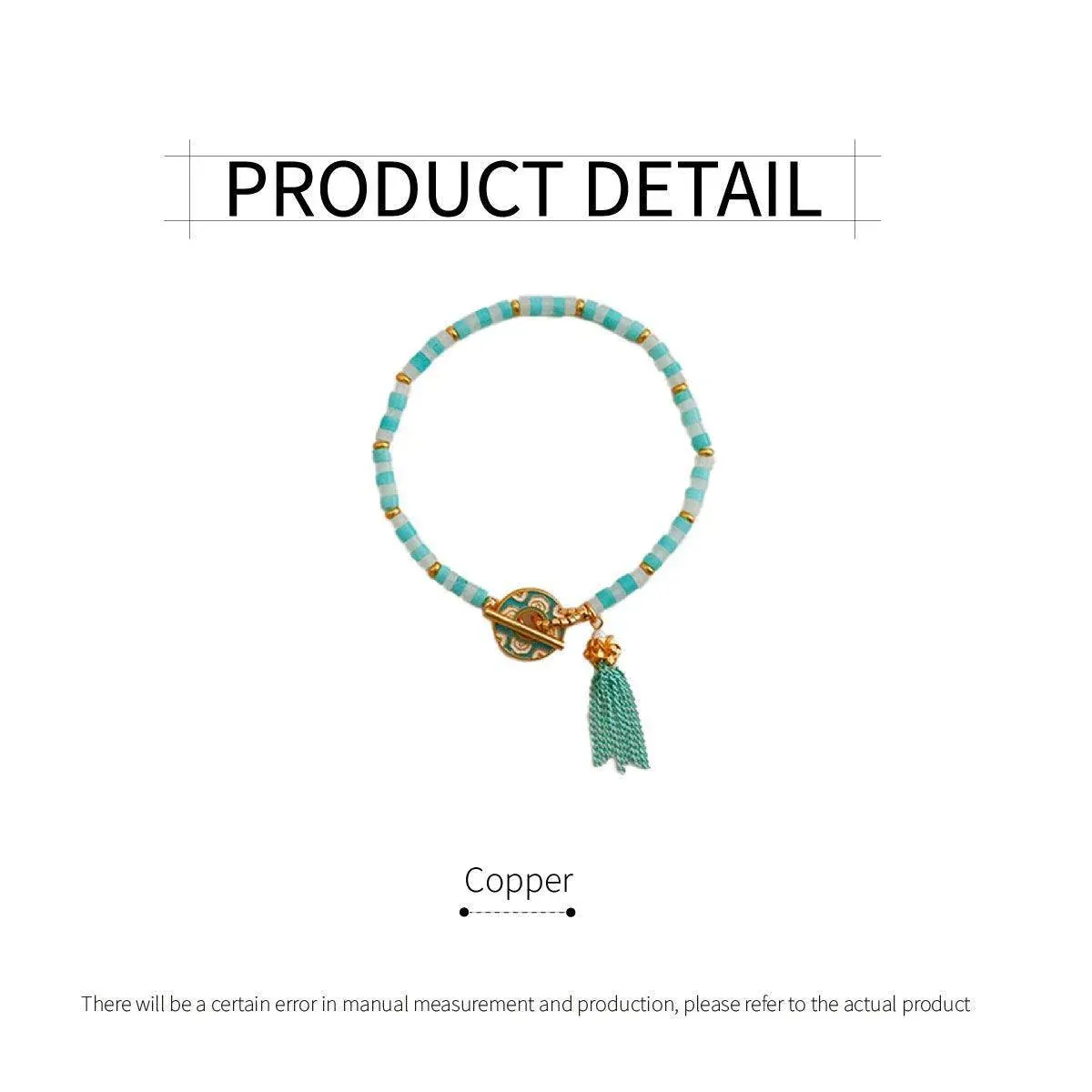 New Chinese Fashion Blue Beaded Bracelet Fringe Simple Elegant Jewelry — image 3