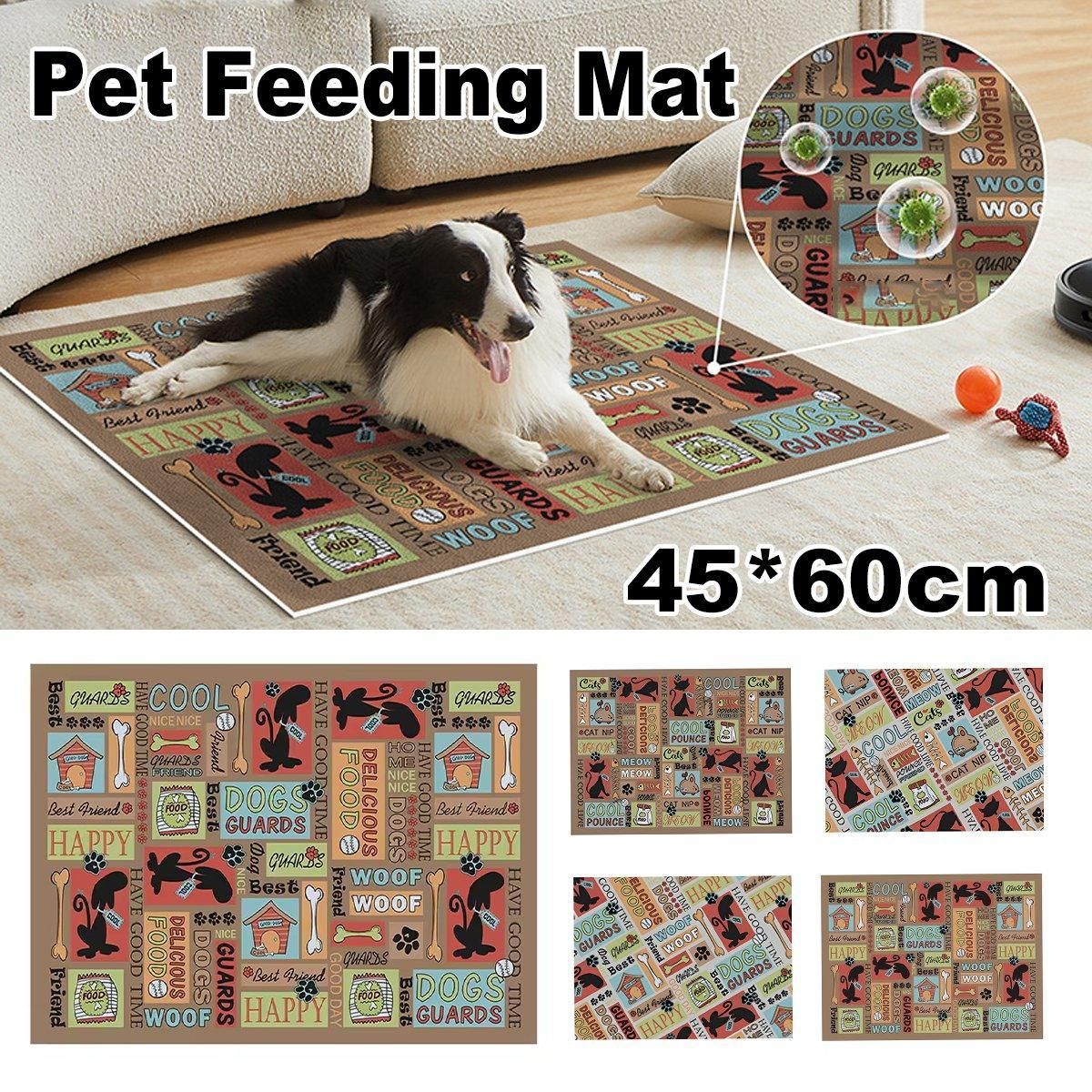 Waterproof Pet Floor Mat Carpet For Dog Cage Feeding Area Anti Slip Washable - Dog-Brown โ image 2