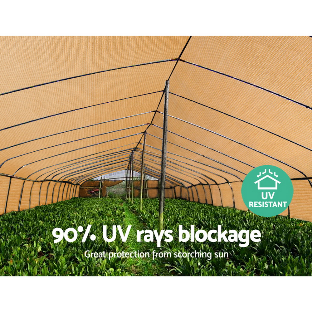 Instahut 90% Shade Cloth 1.83x20m Shadecloth Sail Heavy Duty Beige — image 6