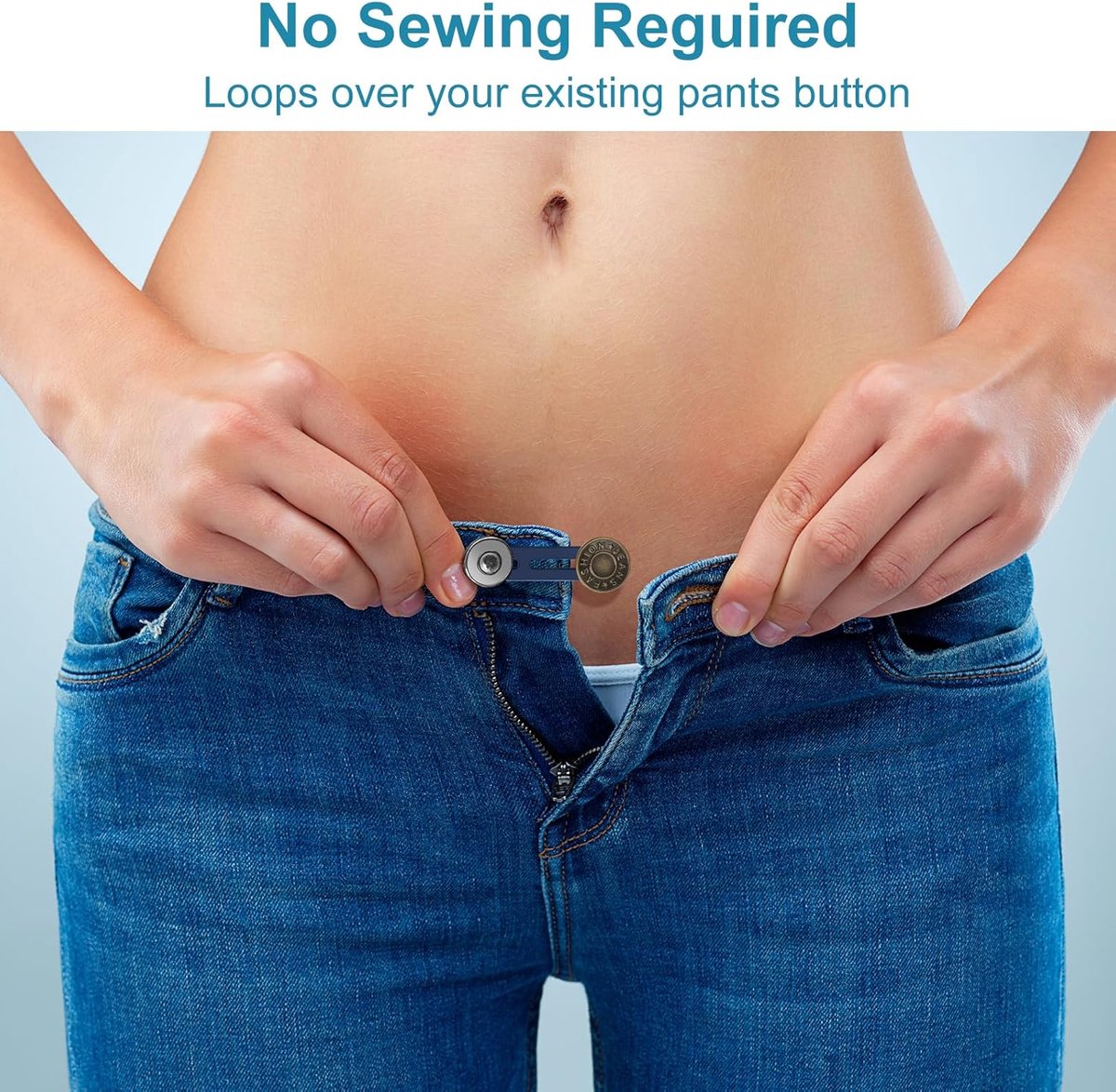 pieces jeans button extenders - Buttonhole Extender - Trouser Widening Button - Waistband Extenders - Unisex - Instant Waist Extender Buttons - Trouser — image 5