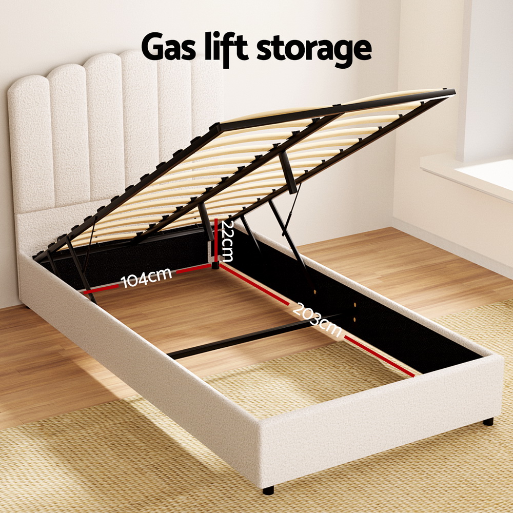 Artiss Bed Frame King Single Size Boucle FION โ image 5