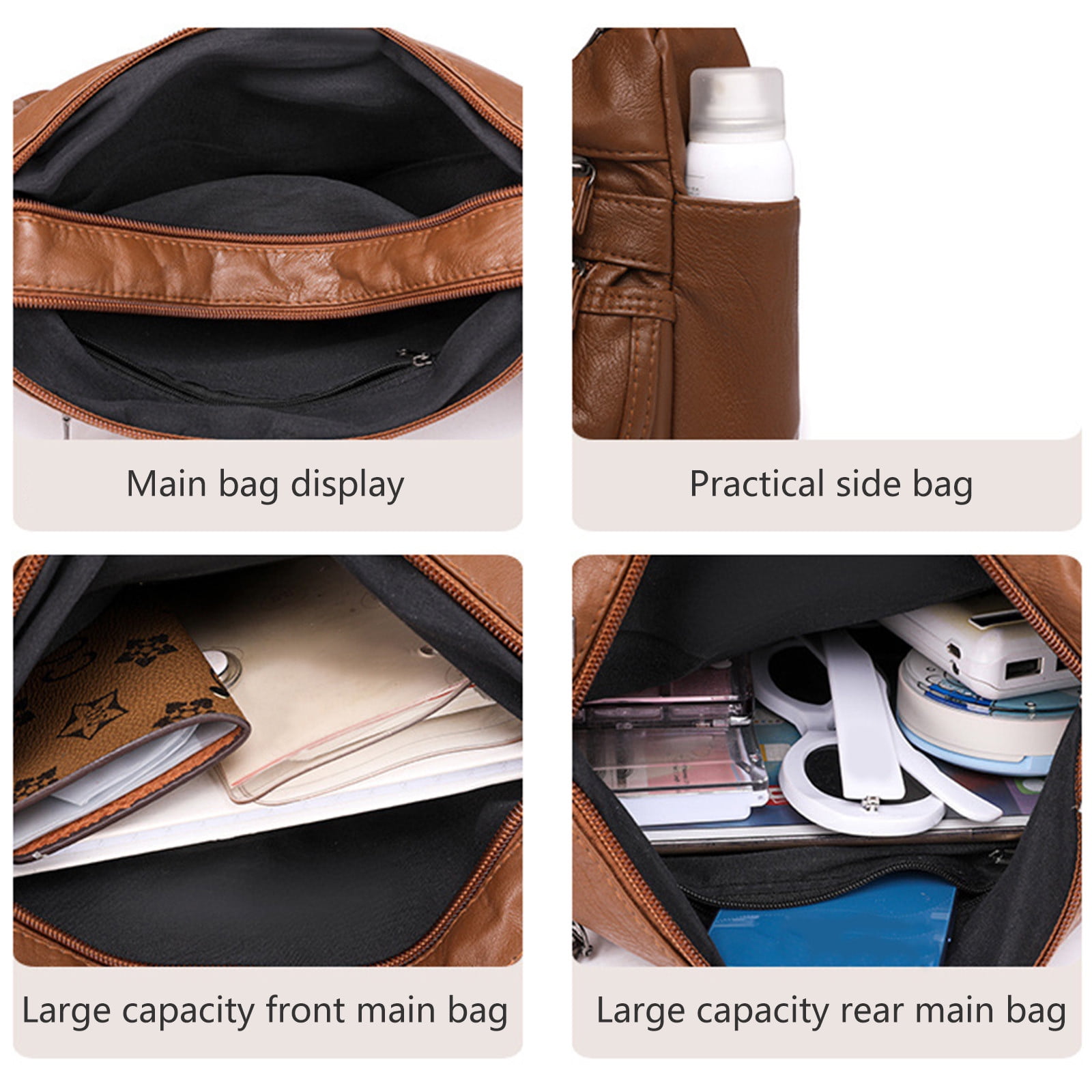 Crossbody Bags for Women, Pocketbooks Soft PU Leather Purses and Handbags, Multi Pocket Shoulder Bag, Multi Layer Fashionable Shoulder Women Bag, Shoulder — image 4