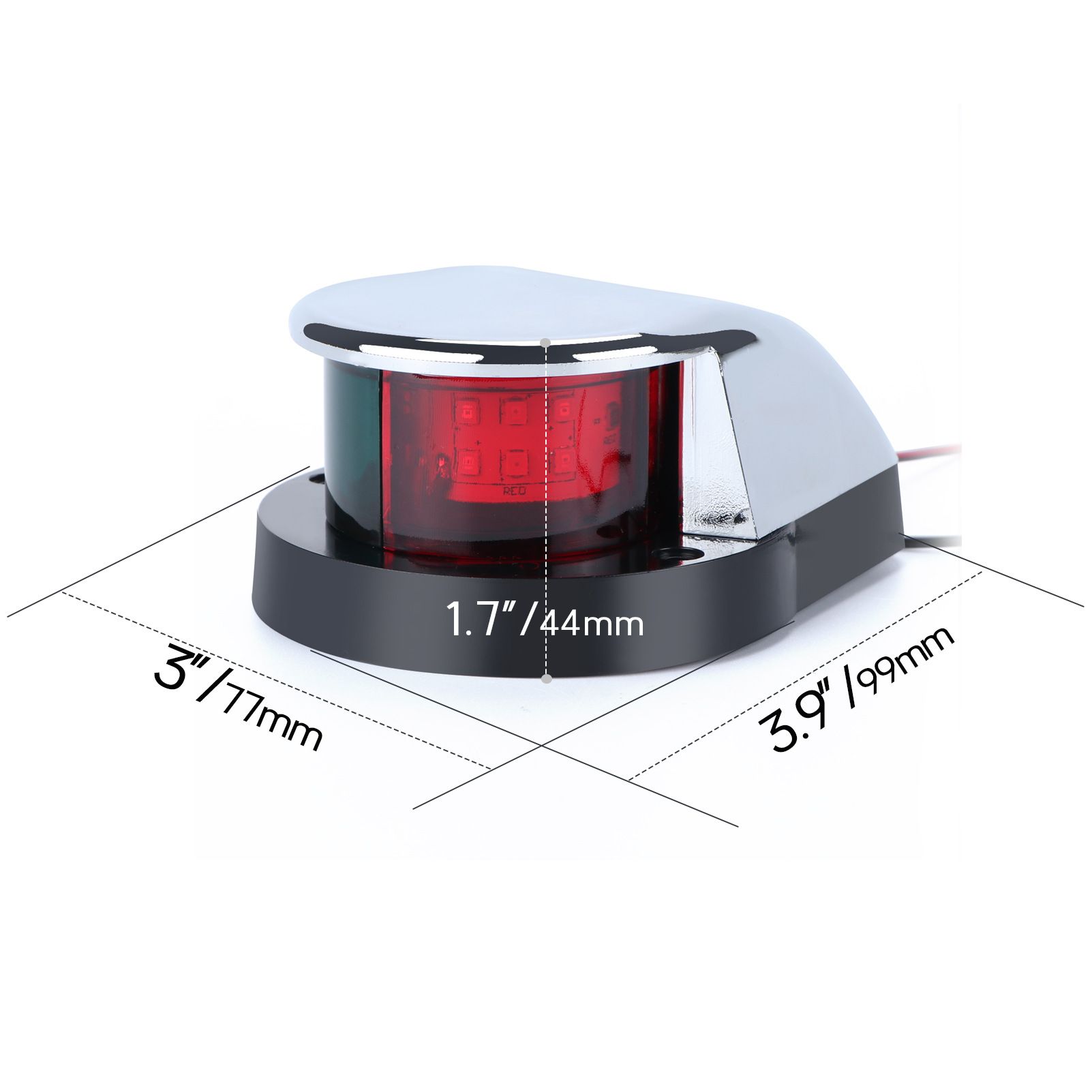 2pcs LED Boat Navigation Light Red and Green LED Marine Navigation Light Boat Bow Light for Pontoon and Small Boat (Silver) โ image 3