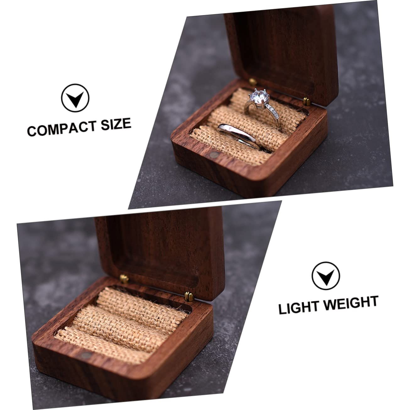 Black Walnut Ring Box Bulk Jewelry Wedding Jewelry Storage Container Jewelry Retail Box Jewelry Manager Jewelry Storage Manager — image 5