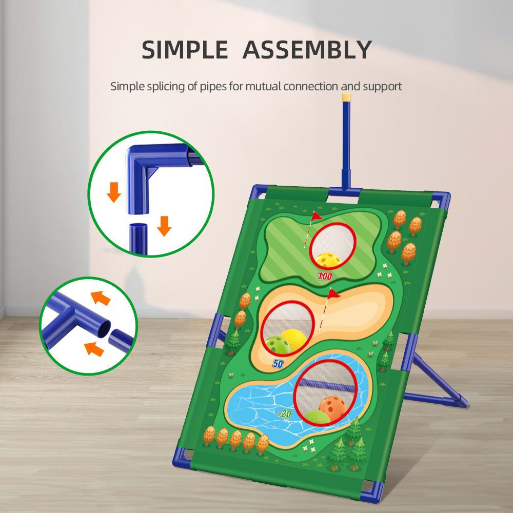3-in-1 Kids Golf Putting & Tossing Game Set for Indoor/Outdoor Family Fun β Includes Stainless Steel Putter, Cloth Mat, Soft Balls, Beanbags, and Rings for β image 6